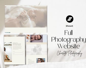 Showit Newborn Photography Website Template - Luxury Professional Design for Maternity Photographers