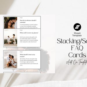 Showit Template Add-On stacking  FAQ Cards Scrolling Canvas Website Design Element