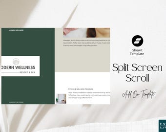 Split Screen Showit Template: Scrolling Canvas Web Design for Creative Portfolio Website