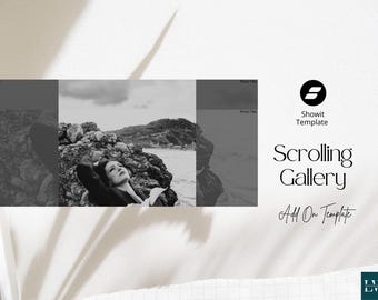 Showit Gallery Template with Stacking Scrolling Images Canvas Add-on for Website Design