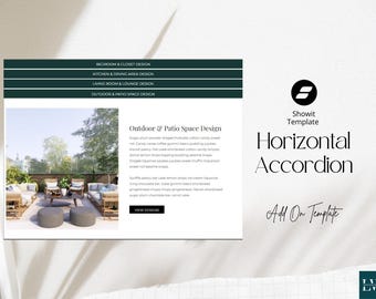 Horizontal Accordion ShowIt Template - Modern Website Design Canvas with Tabs for Web Designers