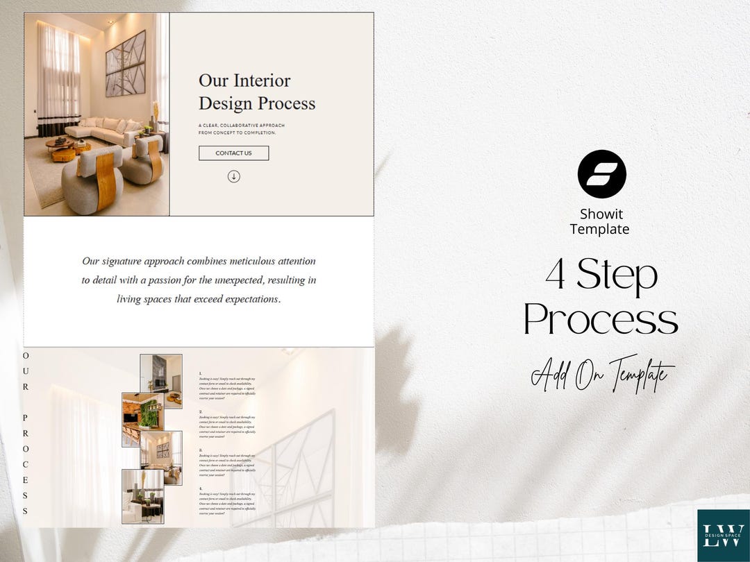 Showit Website Template for Interior Designers | Process Page Layout ...