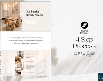 Showit Website Template for Interior Designers | Process Page Layout | Customizable Digital Download