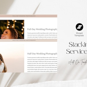 Modelo de serviços de empilhamento Showit - Design web com rolagem para sites profissionais