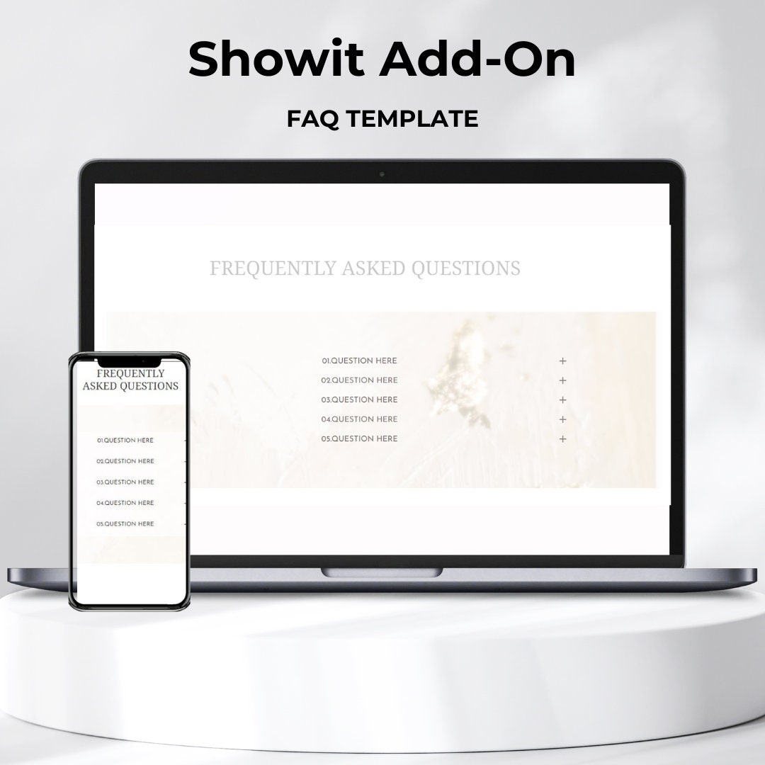 Showit FAQ Template - Etsy