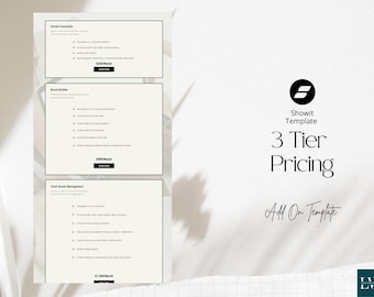 Showit Tier Pricing Template: Customizable Investment Canvas for Website Designer Packages