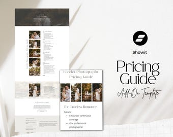 Showit Pricing Guide Template: Investment Guide for Photographers