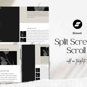 Split Screen Showit Template: Scrolling Canvas Web Design for Creative Portfolio Website
