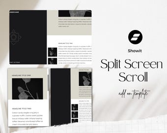 Split Screen Showit Template: Scrolling Canvas Web Design for Creative Portfolio Website