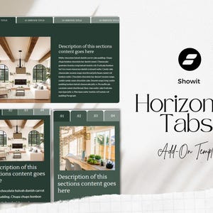 Showit Template Horizontal Tab Add-On Template Showit Website Design Add-On Canvas Template