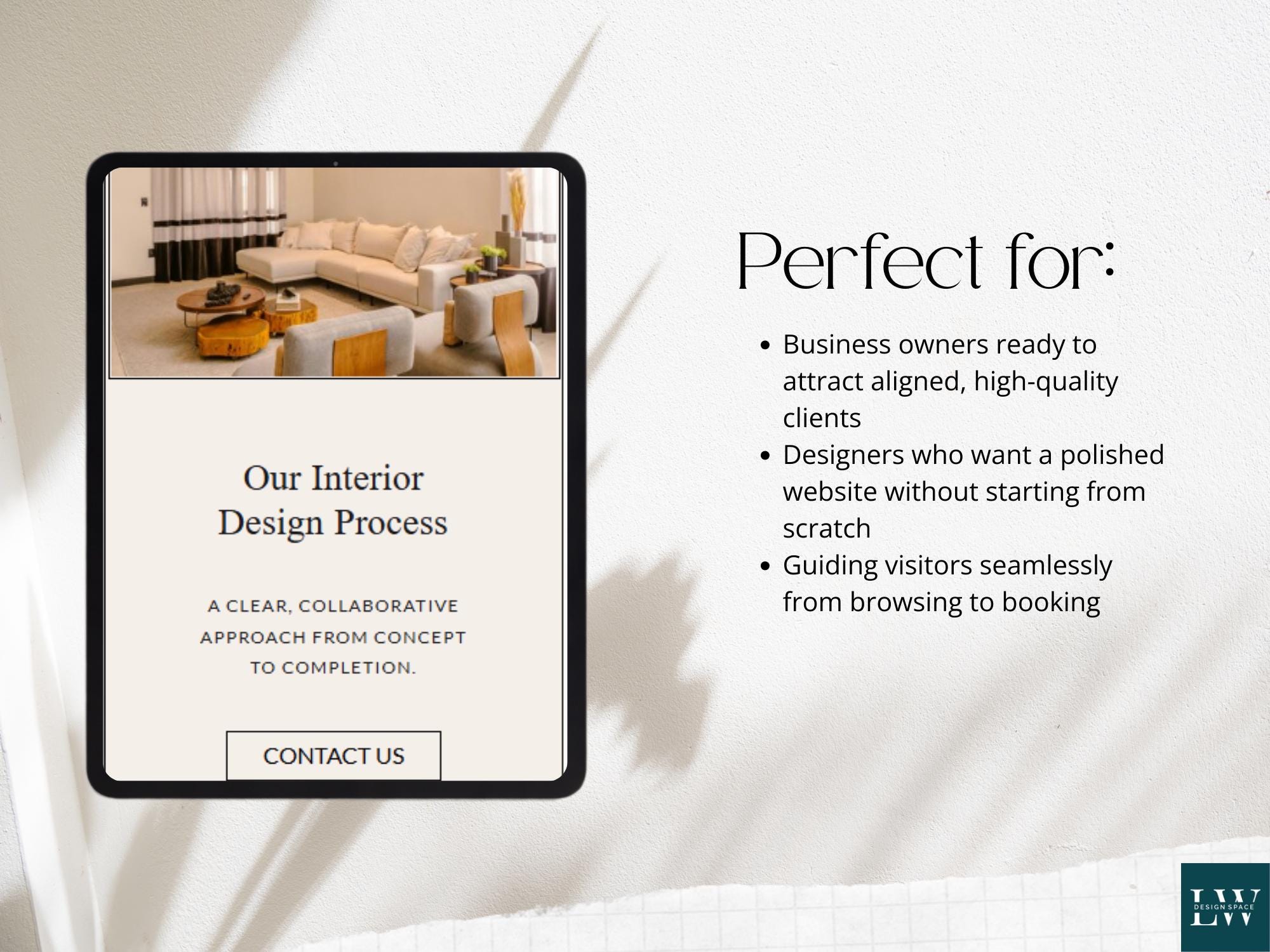 Showit Website Template for Interior Designers | Process Page Layout ...