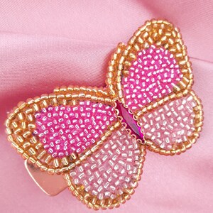 Butterfly Barrette, Clip de cabello de mariposa con cuentas, Accesorio de cabello de mariposa