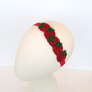 Tiara para bebê menina, tiara luxuosa para bebê, tiara de morango para bebê, tiara combinando para mamãe e filha