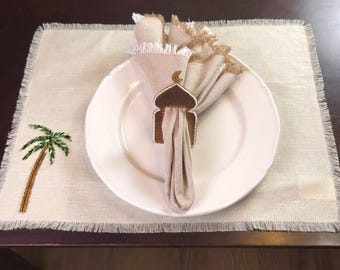 Ramadan Placemats set, Ramadan table setting, Ramadan table decor, Palm tree place mat set, Ramadan tableware, Eid table decor