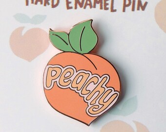 Peachy Enamel Pin, Peachy, Peach Pin, Peachy enamel pin, Peachy pin