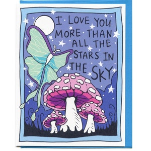 Carte Luna Moth & Mushroom, All The Stars Sky Love