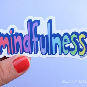 Mindfulness Vinyl Sticker, Meditate Sticker, Mindfullness, Happiness ...