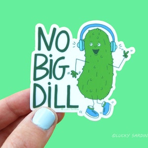 Pickle Vinyl Sticker, Big Dill Sticker, Cute sticker, Gift for her, Gift for him, vinyl decal, Retro, Weatherproof