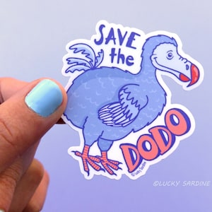 Dodo Vinyl Sticker, Save the Dodo Sticker, Dodo Bird, Funny Dodo sticker, Gift for her him, vinyl decal, Extinction, Laptop
