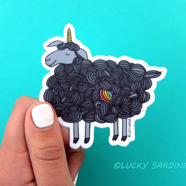 Black Sheep Vinyl Sticker, Sheep Sticker, Vinyl Stickers, Weatherproof, Unicorn Sticker, Laptop Sticker, Funny sticker