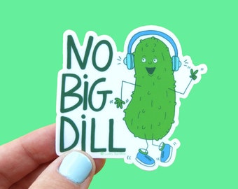 Pickle Vinyl Sticker, Big Dill Sticker, Cute sticker, Gift for her, Gift for him, vinyl decal, Retro, Weatherproof