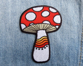 Finely made mushroom iron on patchesstick on patchesstickerplant patchesmushroom decorscrapbook decorappliques