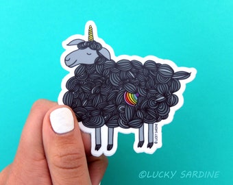 Black Sheep Vinyl Sticker, Sheep Sticker, Vinyl Stickers, Weatherproof, Unicorn Sticker, Laptop Sticker, Funny sticker