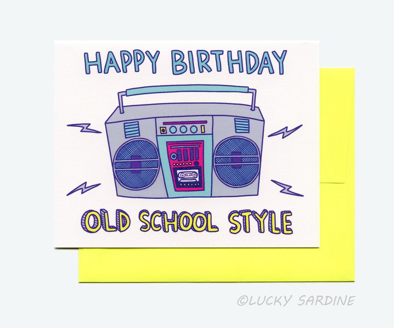 Boombox Card Happy birthday boombox card Old School card Etsy