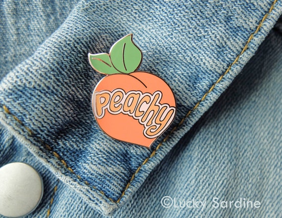 Peachy Enamel Pin, Peachy, Peach Pin, Peachy Enamel Pin, Peachy