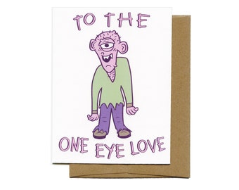 Halloween Love card, Anniversary Monster card, Cyclops card, Halloween Cyclops Card