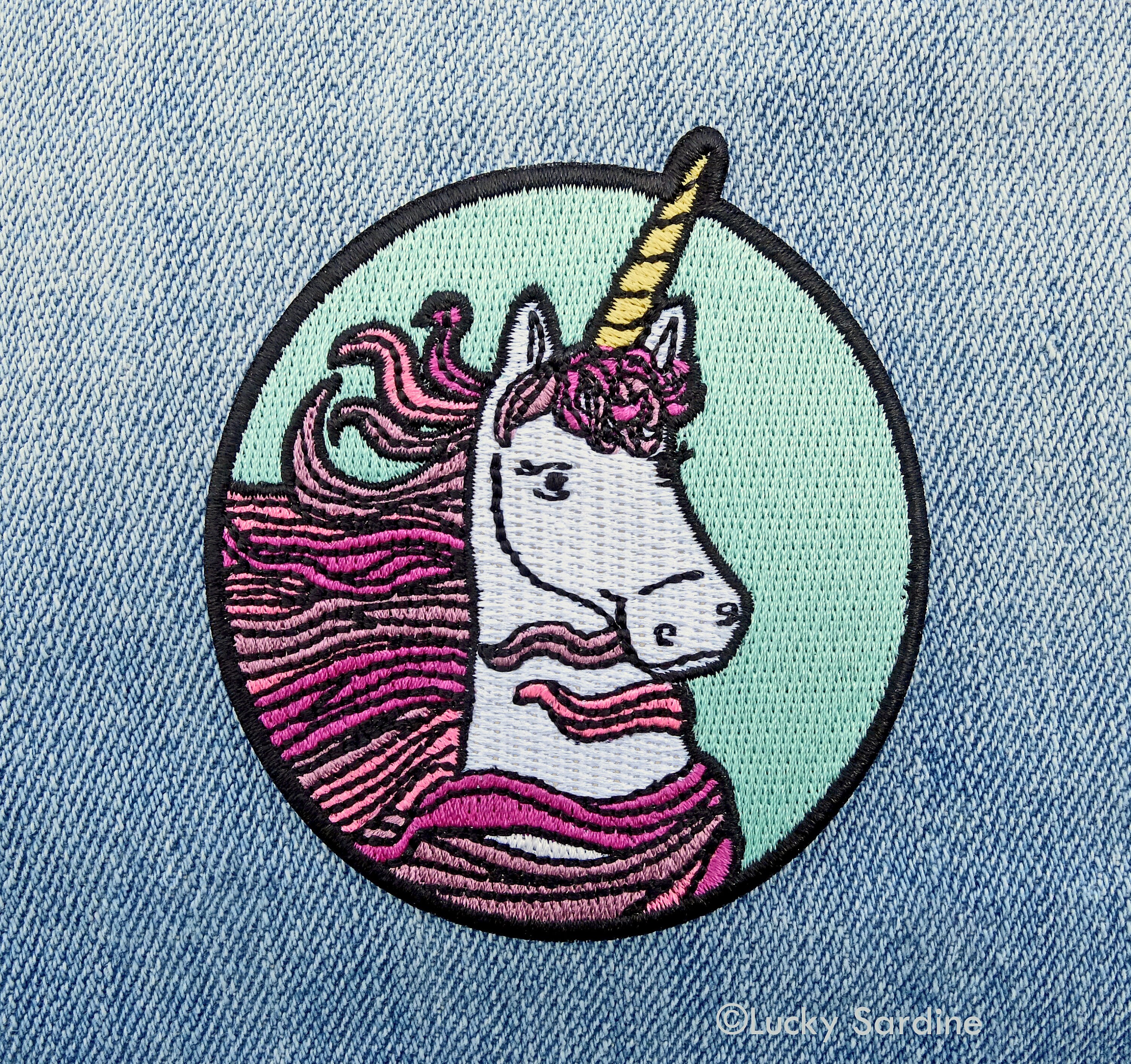 Unicorn Iron On Patch, Unicorn Embroidered Patch, Sexy magical beast, Unicorn