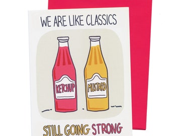 Classics Love Card, Ketchup Mustard Card, I love you card, Thinking of you card, Friendship card, Valentines card