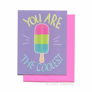 Popsicle Card, Cool Card, Carte d’amitié, Carte BFF, Carte du meilleur ami, Carte Penser à vous