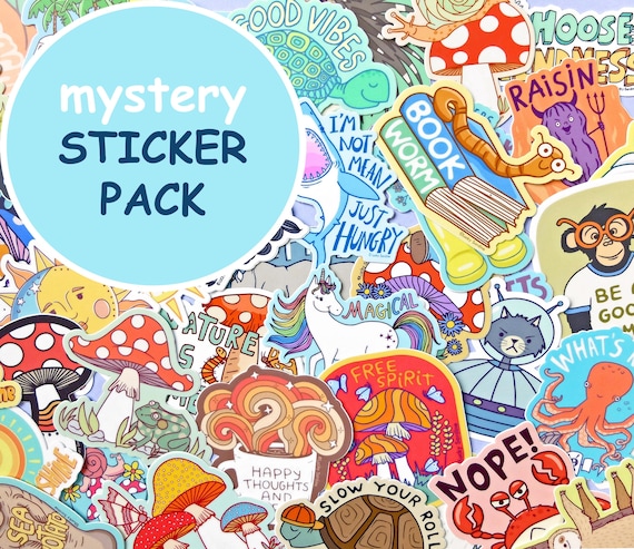 Mystery Sticker Pack, Vinyl Stickers, Mystery Box, Weatherproof stickers, Funny Stickers, Sticker Lot