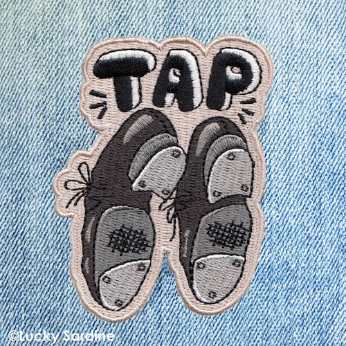 Chaussure de claquettes, ballet jazz théâtre, écusson thermocollant brodé