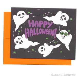 Ghost Halloween Card, Happy Halloween Card, Funny Ghost Card, Spooky Halloween image 2