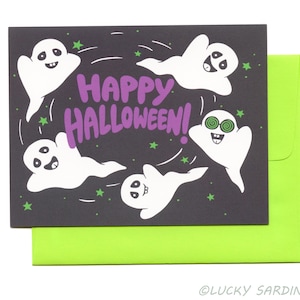 Ghost Halloween Card, Happy Halloween Card, Funny Ghost Card, Spooky Halloween image 1