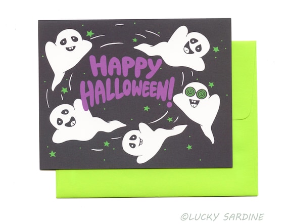 Ghost Halloween Card, Happy Halloween Card, Funny Ghost Card, Spooky Halloween