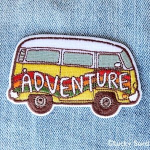 Hippie Van Iron On Patch, Hippie Van Embroidered Patch, Adventure Patch, Hippie