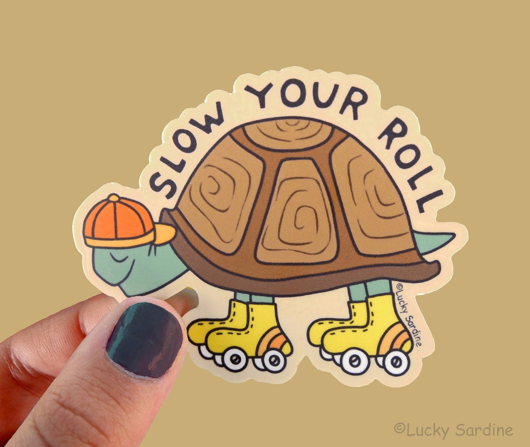 Slow Turtle Labels Turtle Vinyl Sticker, Tortoise Sticker, Slow Your Roll, Live Life Slow ...