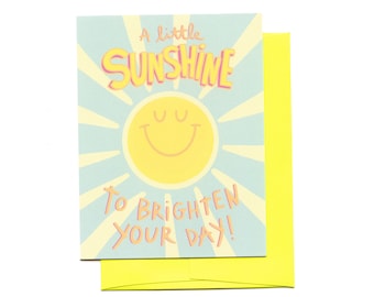 Sunshine card, Sunshine Friendship Card, Sending Sunshine card, Positive Vibes card, Good Vibes, Sending sunny thoughts