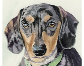 Custom Watercolor Pet Portrait from Photo, hand painted dog painting, animal watercolor, puppy portrait,