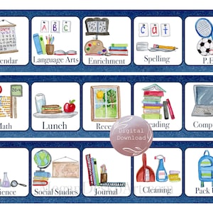 Stundenplan mit Schreibtischleiste, Stundenplan für Stundenplan, Stundenplan für Schüler, Charlotte Mason Stundenplan