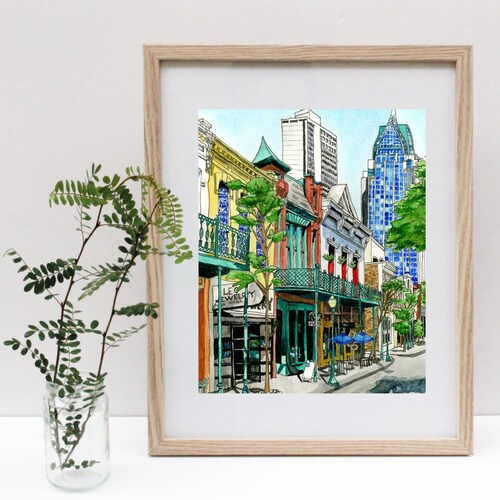 Dauphin Street Watercolor Print Mobile Alabama Art Etsy