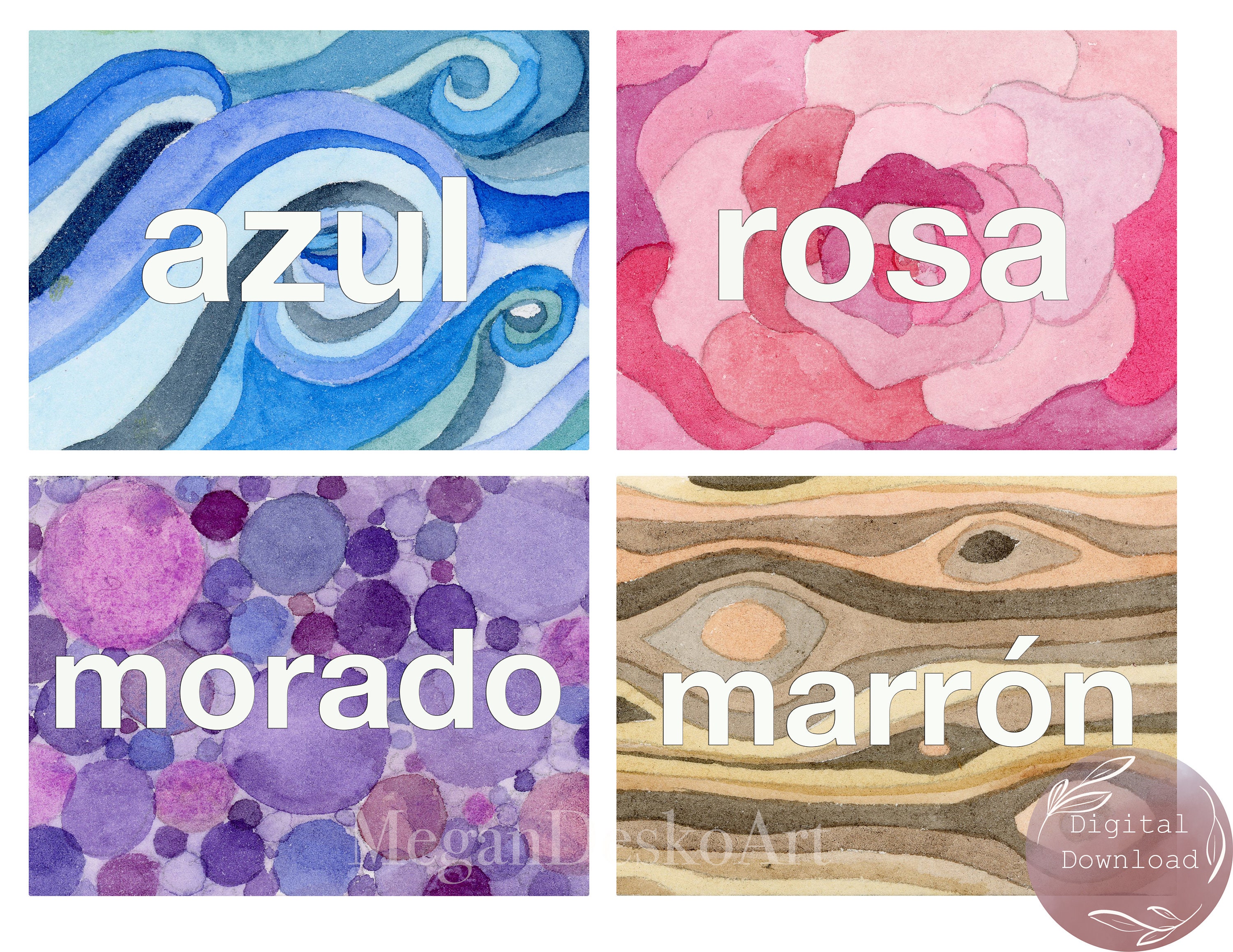 Digital Download Spanish Colors Spanish Color Flash Cards - Etsy Canada