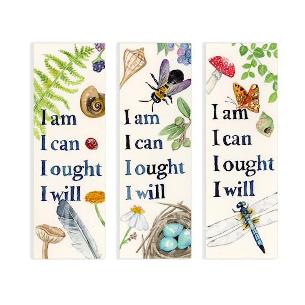 Digital Download I am I can I ought I will bookmarks; Printable Charlotte Mason Motto bookmarks