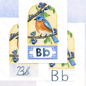 Watercolor Classroom Alphabet Arches Digital Download; Print, cursive, and handwriting styles; Nature Themed Alphabet Hand-painted alphabet