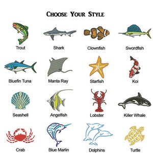 Sea Turtle Patch Embroidered Iron-on Applique Whale Dolphin