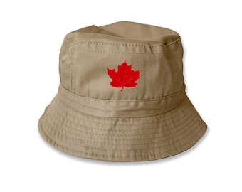 Canada Maple Leaf Embroidered Bucket Hat