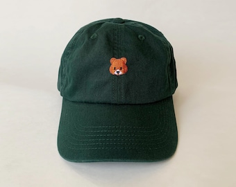 Kids Brown Bear Embroidered Cotton Cap - Toddler Hat